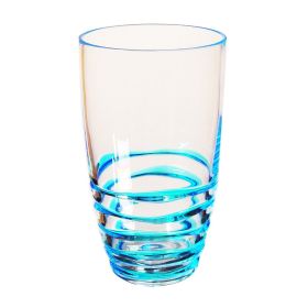 Swirl Acrylic Glasses Drinking Set of 4 (20oz), Plastic Drinking Glasses, BPA Free Cocktail Glasses, Drinkware Set, Hi Ball Plastic Water Tumblers