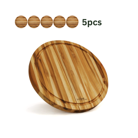 Round Teak Cutting Board BF02003_S 15.75 INCH, Pack of 5 Pieces