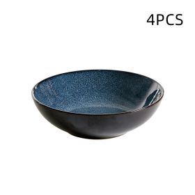 Creative Ceramic Plate Kiln Change Blue Bowl