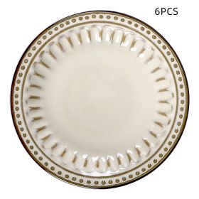 Ceramic Creative Western Food Plate Steak Spaghetti Plate (Option: White-8inch-6PCS Set)