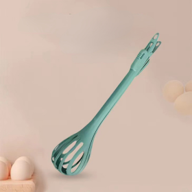 1pc; Multifunctional 3-in-1 Egg Whisk Food Holder Noodle Holder Baking Tool Egg Stirrer Manual Whisk 1 Pack 11.02''×2.76'' (Color: Green)