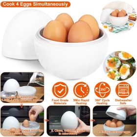 Microwave Egg Boiler Soft Medium Hard Egg Steamer Ball Shape Cooker (Color: White)