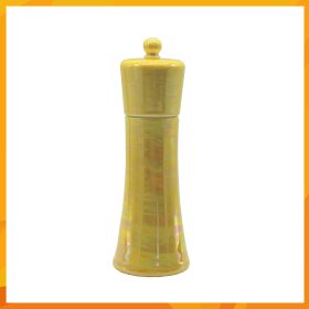 Ceramic Body Manual Salt and Pepper Mill (Color: pearl yellow)