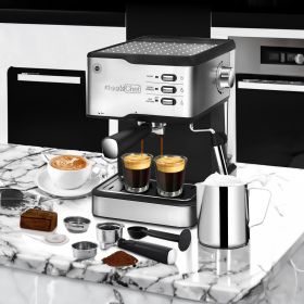 Geek Chef Espresso Machine - 20 Bar Pump Coffee Maker with Milk Frother (Style: Silver + Stainless Steel)