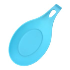 Silicone Spoon Mat Easy To Clean Kitchen Mat Shelf Mat Heat Insulation (Color: Blue)